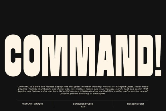 Command: Bold Display Font for Fearless Design