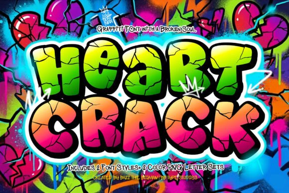 Heart Crack: A Bold Graffiti Font for Edgy Designs