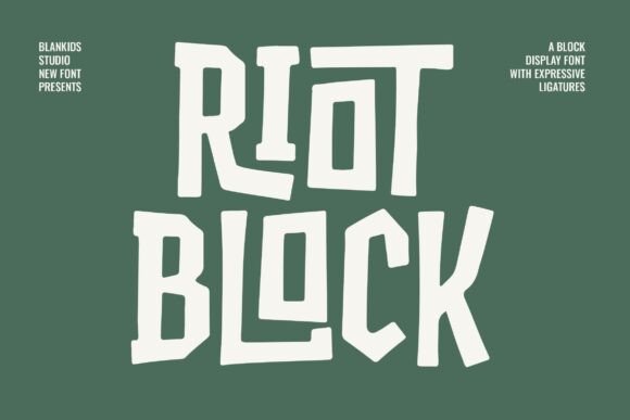 Riot Block: Bold, Energetic Display Typeface